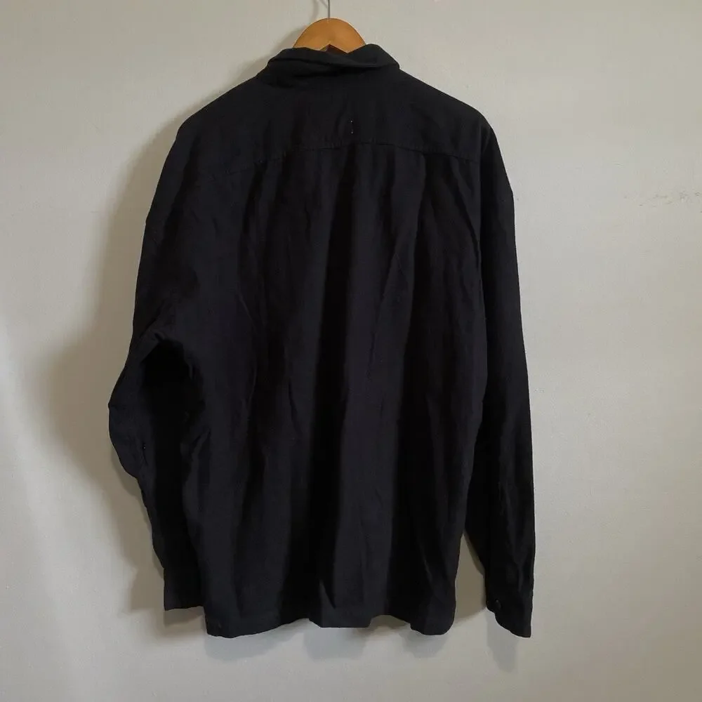 Hollister Men’s Classic Long Sleeve Cotton Button Down Black Shirt XL NWT Preppy